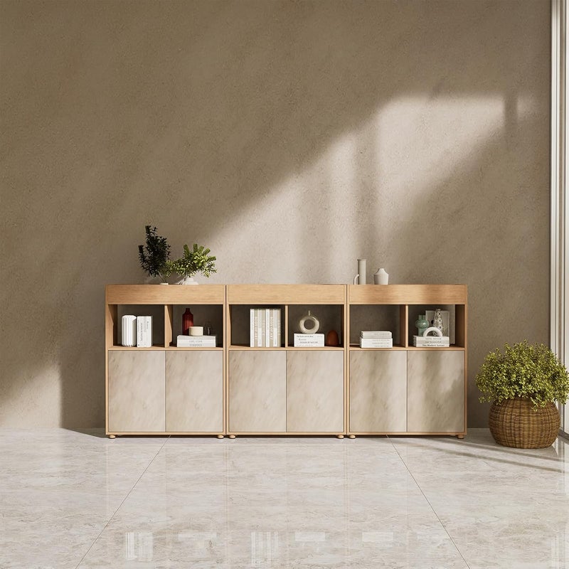 Bumoo Cream Limewash Peel and Stick Wallpaper 24'' x 197'' Natural Concrete Contact Paper Beige Self Adhesive Wall paper Waterproof Matte Ivory Faux Marble Vinyl for Counter Bedroom Cabinet Living Room - Image 1